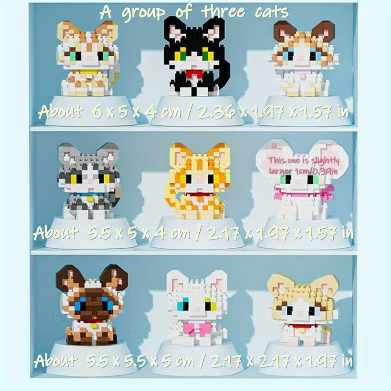 Juego de bloques de construcción con forma de gato - CA217