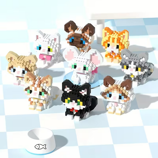 Juego de bloques de construcción con forma de gato - CA217