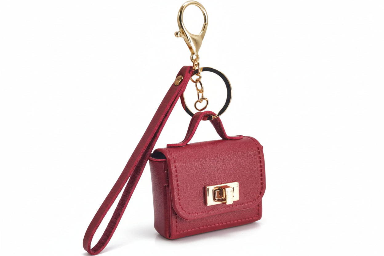 Mini llavero de cuero para bolso – Mini colgante para monedero con correa para la muñeca | REF CA096