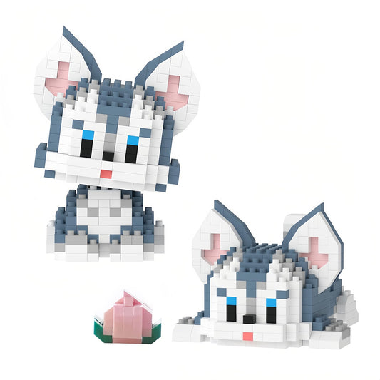 Juego de construcción de bloques para perros (Husky) | 2 estilos de construcción - CA215