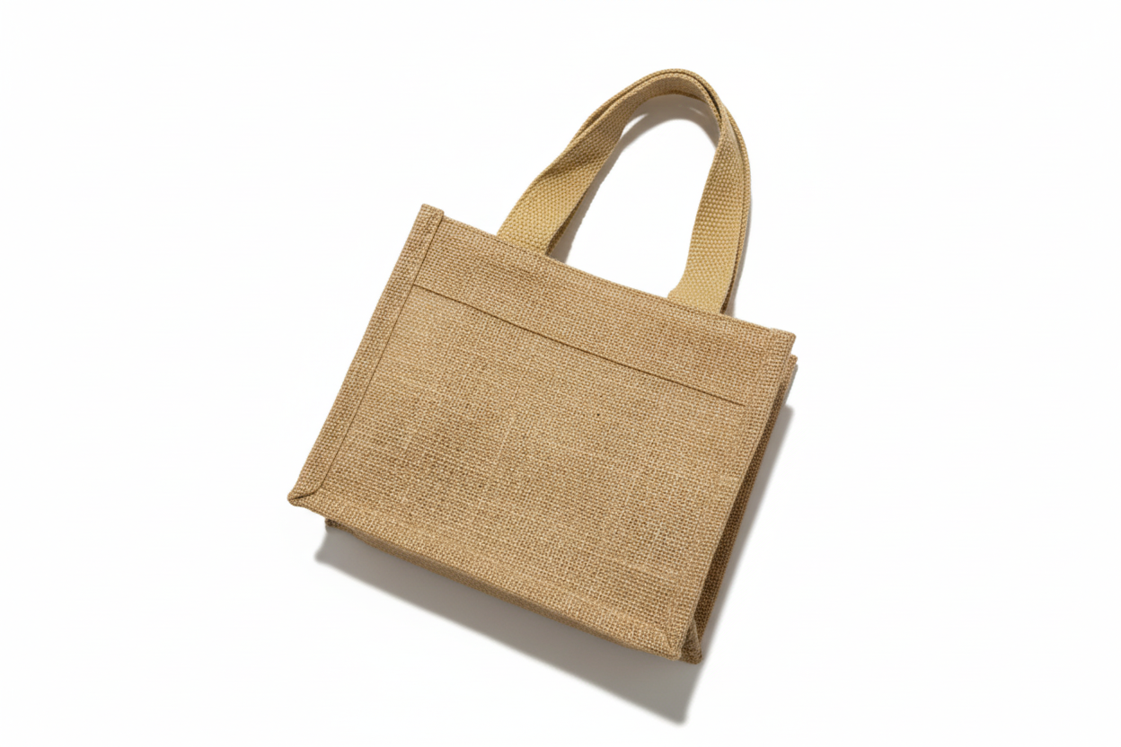 Bolsa de arpillera ecológica con panel transparente (REF: F6790-2)