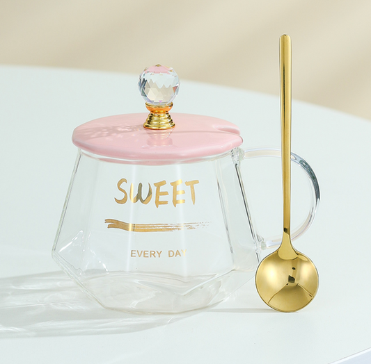 Coffee Mug Warmer Set with Glass Cup (8367-2)