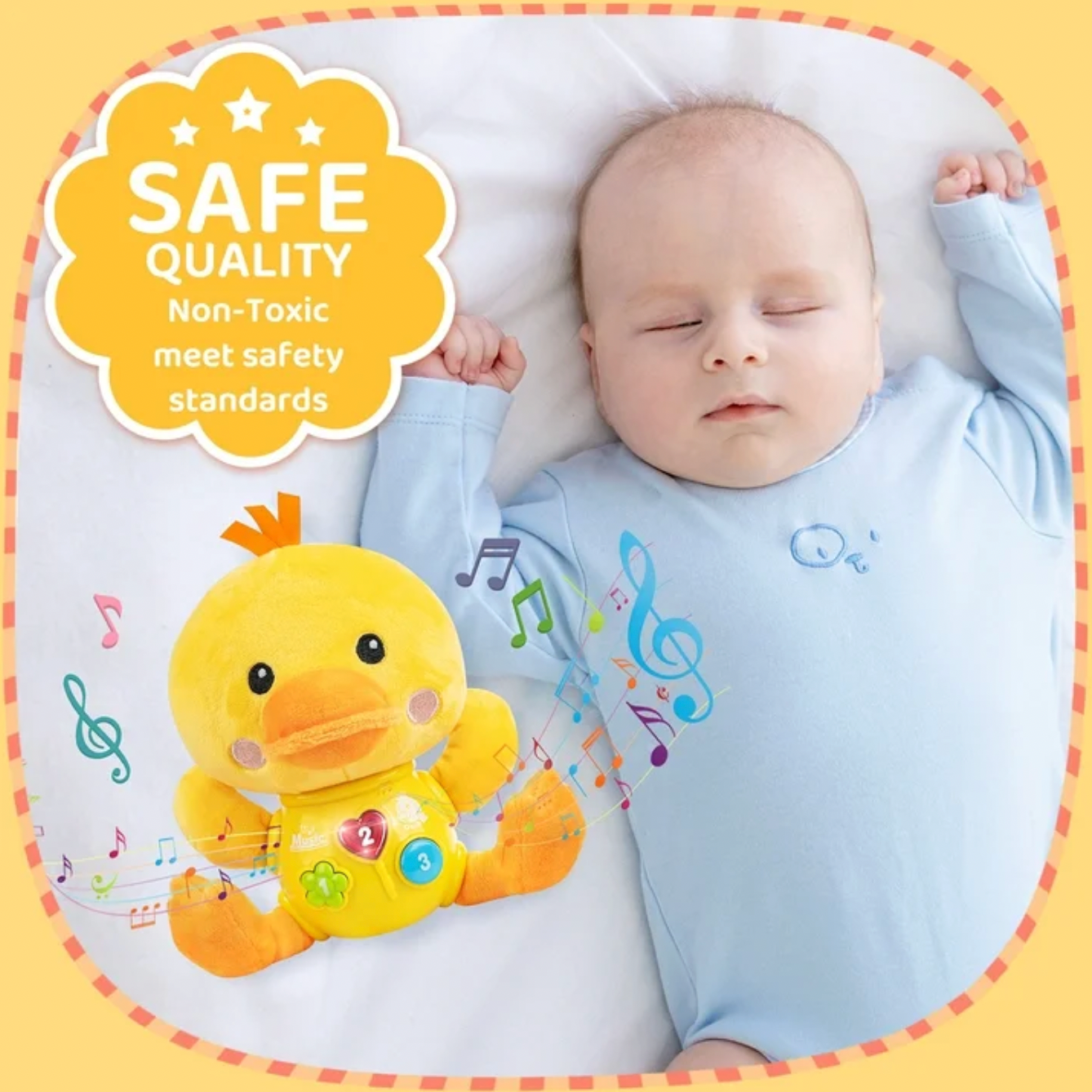 Patito musical bebé: luces y sonidos relajantes (CA443)