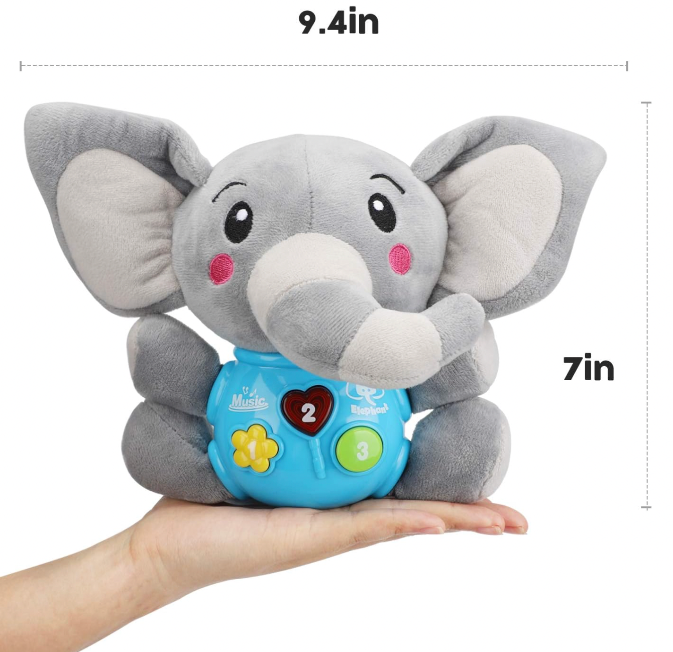 Elefante de peluche musical con luz (CA436)