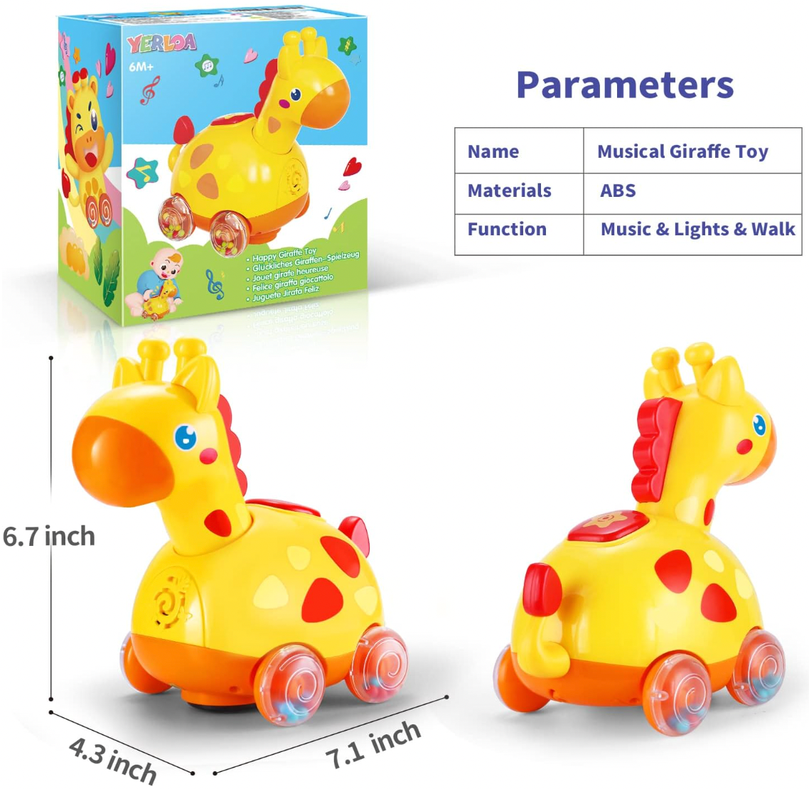 Juguete musical para gatear Bump & Go Jirafa CA426