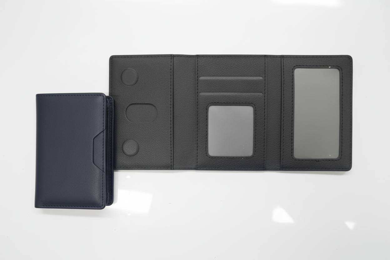 **Cartera de cuero con diseño plegable y ranuras para tarjetas (CA188)