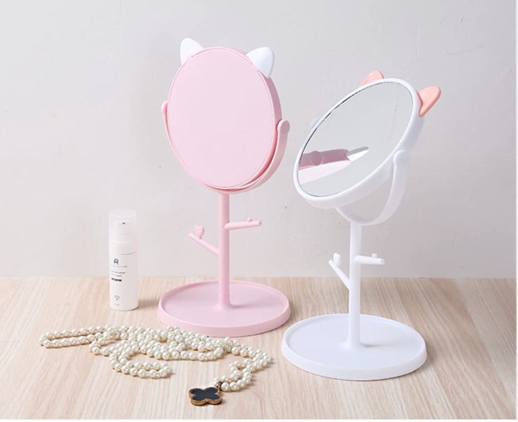 Espejo de tocador con orejas de gato y soporte ajustable - 107