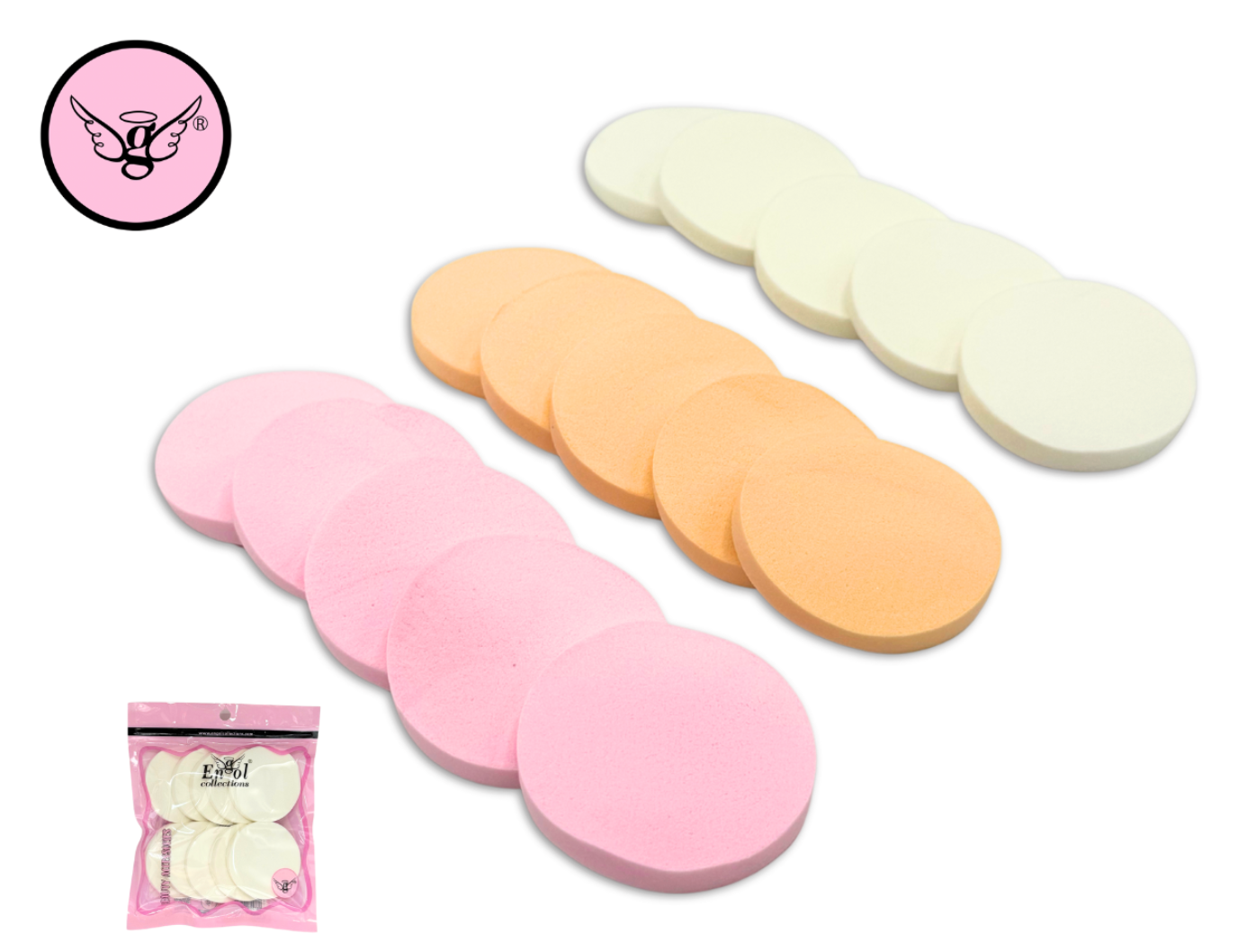 Round Makeup Sponge Set – 10 pcs / PF-3010