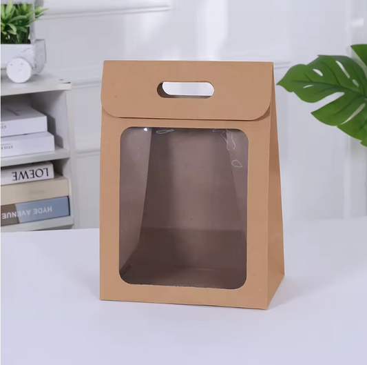 Caja de regalo con ventana transparente y asa / 597-11