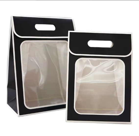 Caja de regalo con ventana transparente y asa / 597-11