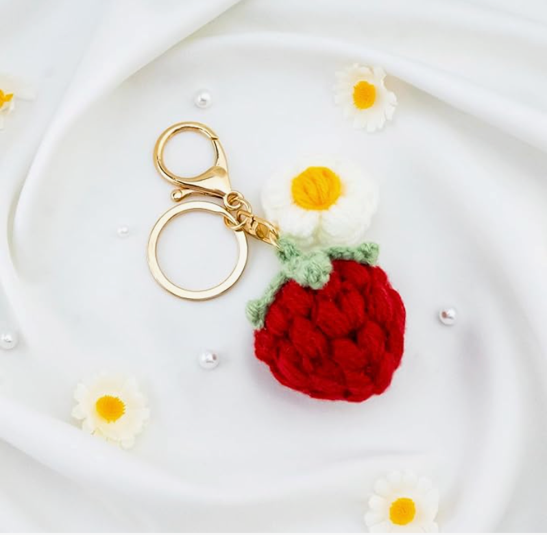 Handmade Crochet Fruit & Flower Keychains (CA113)