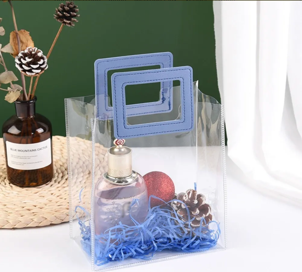 Bolsa de regalo de PVC transparente con asa 597-13