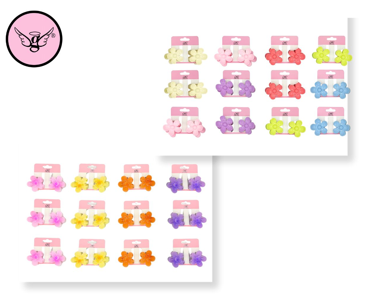 Mini pinzas para el pelo con diseño floral – Juego de 2 FLO-2