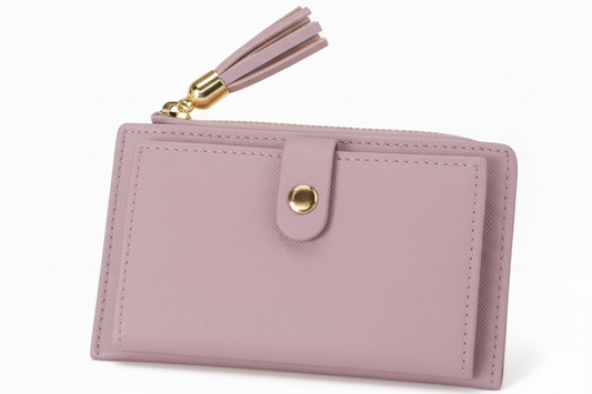 Tarjetero compacto con cremallera y cierre a presión - CA104