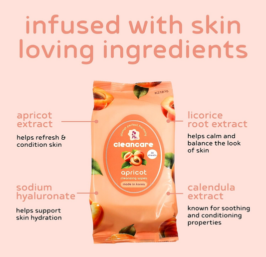 Apricot CleanCare Cleansing Wipes.