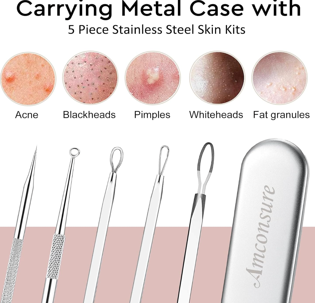 Amconsure Facial Steamer 5 Piece Stainless Steel Skin Kit
