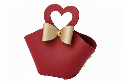 Elegant Gift Basket with Bow – Heart Handle 💖CA666