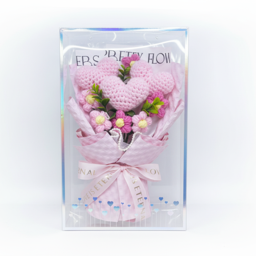 Crochet Heart Bouquet in Gift Box❤️ CA512