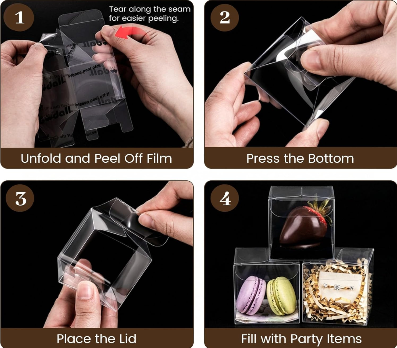 Clear Favor Boxes, 2x2x2 Inch/ 1 UNIT