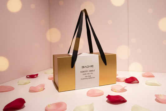 Caja de regalo de lujo con vela perfumada y flor de jabón - CA386