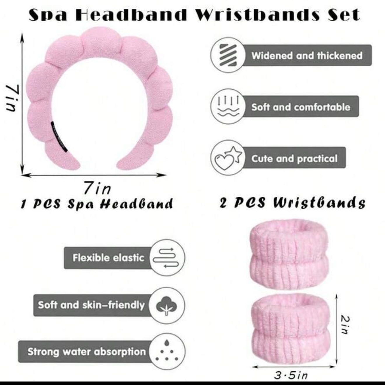 Bubble Spa Headband + Scrunchie, Gem Details – CA-109