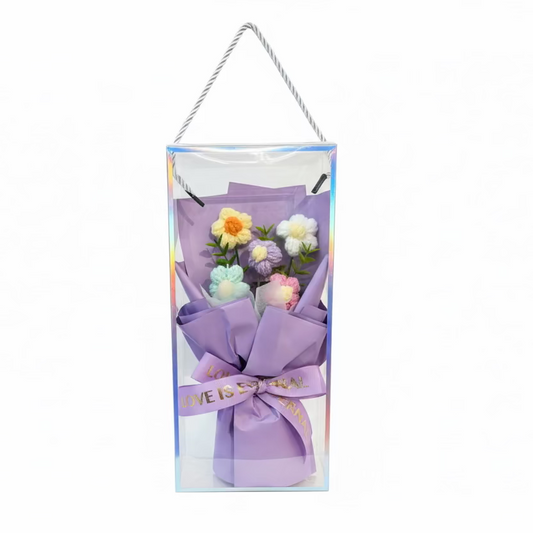 Handmade Crochet Flower Bouquet –Gift Box Arrangement 💐CA509