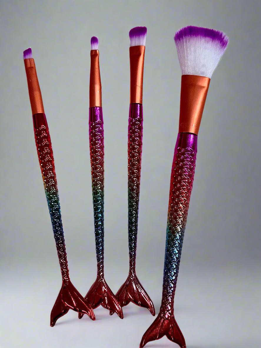Mermaid Makeup Brush Set – 5 pcs