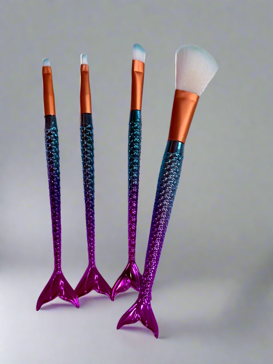 Mermaid Makeup Brush Set – 5 pcs