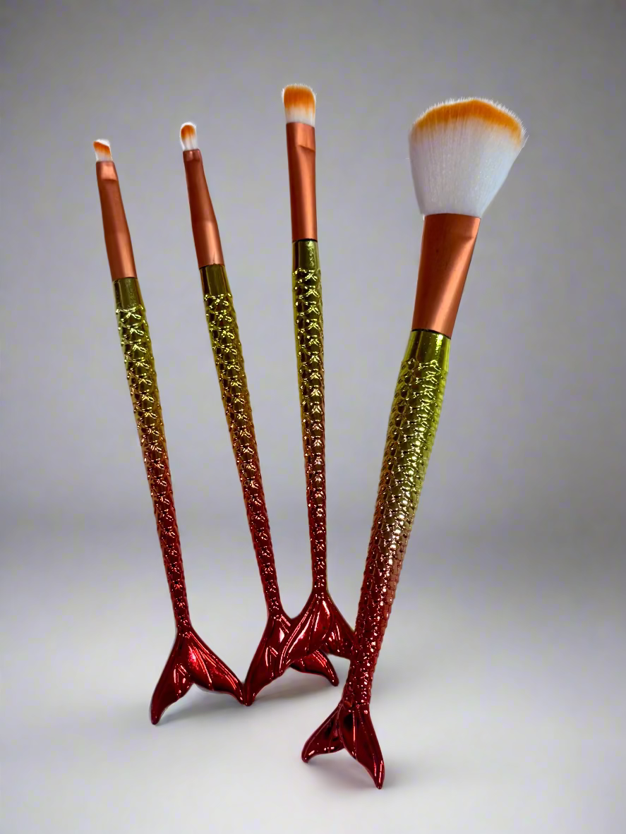 Mermaid Makeup Brush Set – 5 pcs