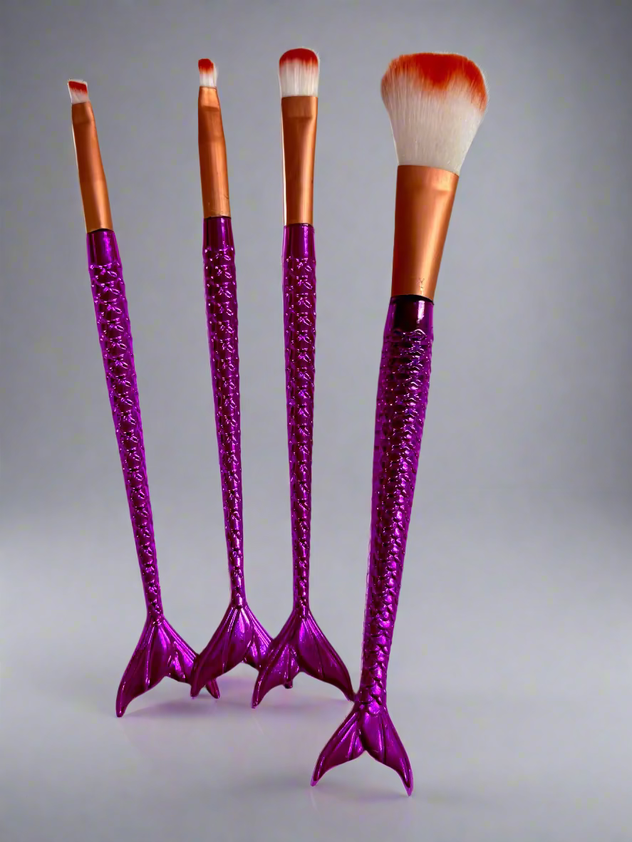 Mermaid Makeup Brush Set – 5 pcs