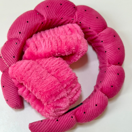 Bubble Spa Headband + Scrunchie, Gem Details – CA-109