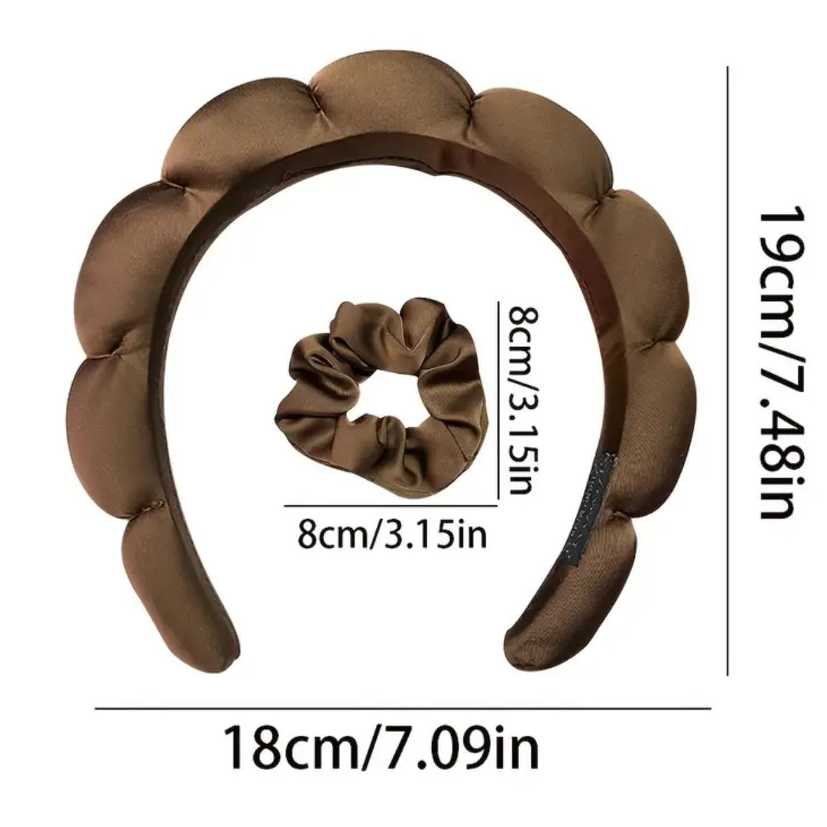 Satin Bubble Spa Headband + Scrunchie – CA-110