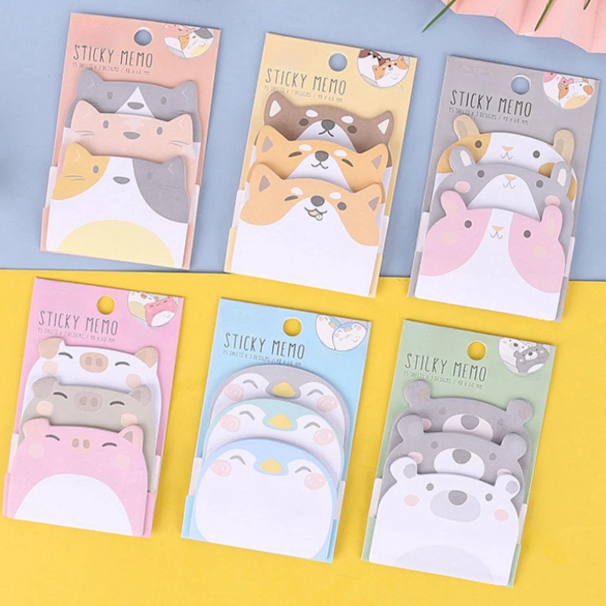 Notas adhesivas de animales kawaii - Bloc de notas adorable - CA179