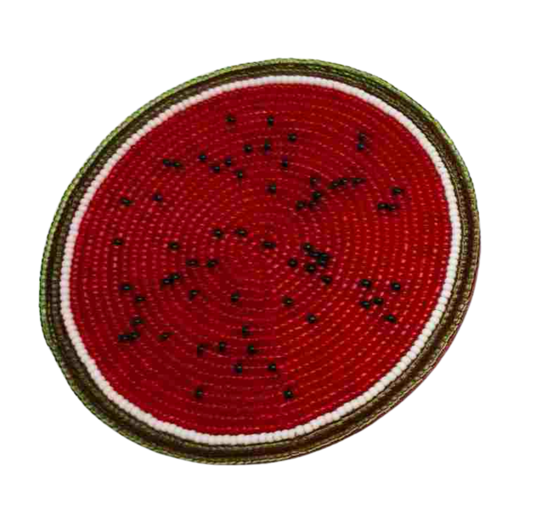 Posavasos con cuentas y frutas bordadas - CA115