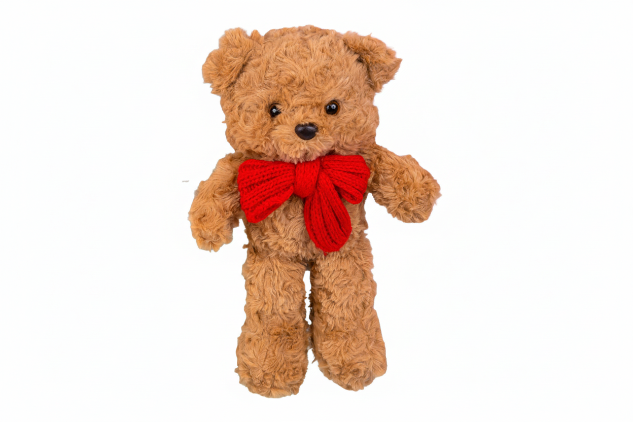 Classic Teddy Bear Plush with Knitted Bow (CA339)