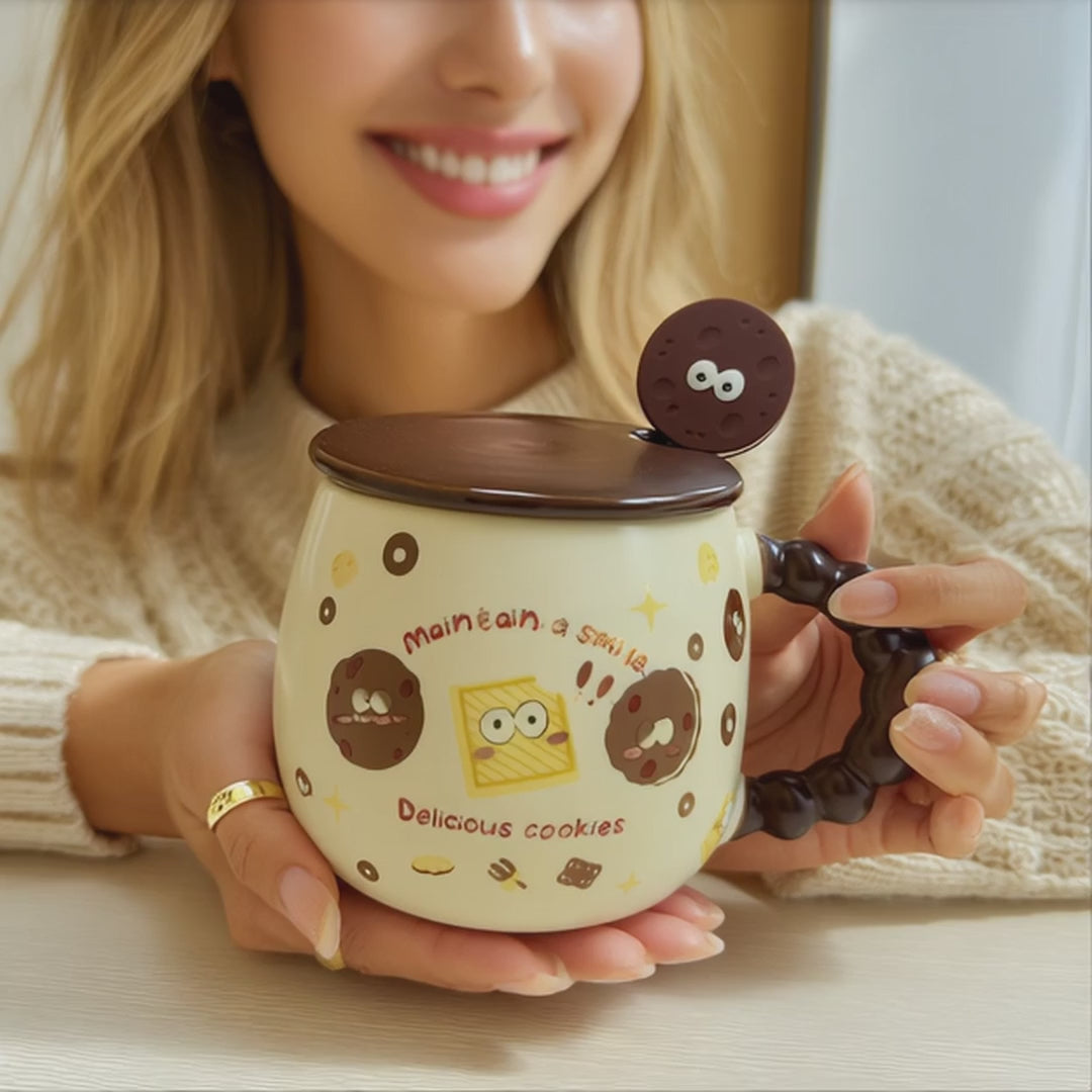 Cargar video: Taza de Cerámica con Forma de Galleta CA-129