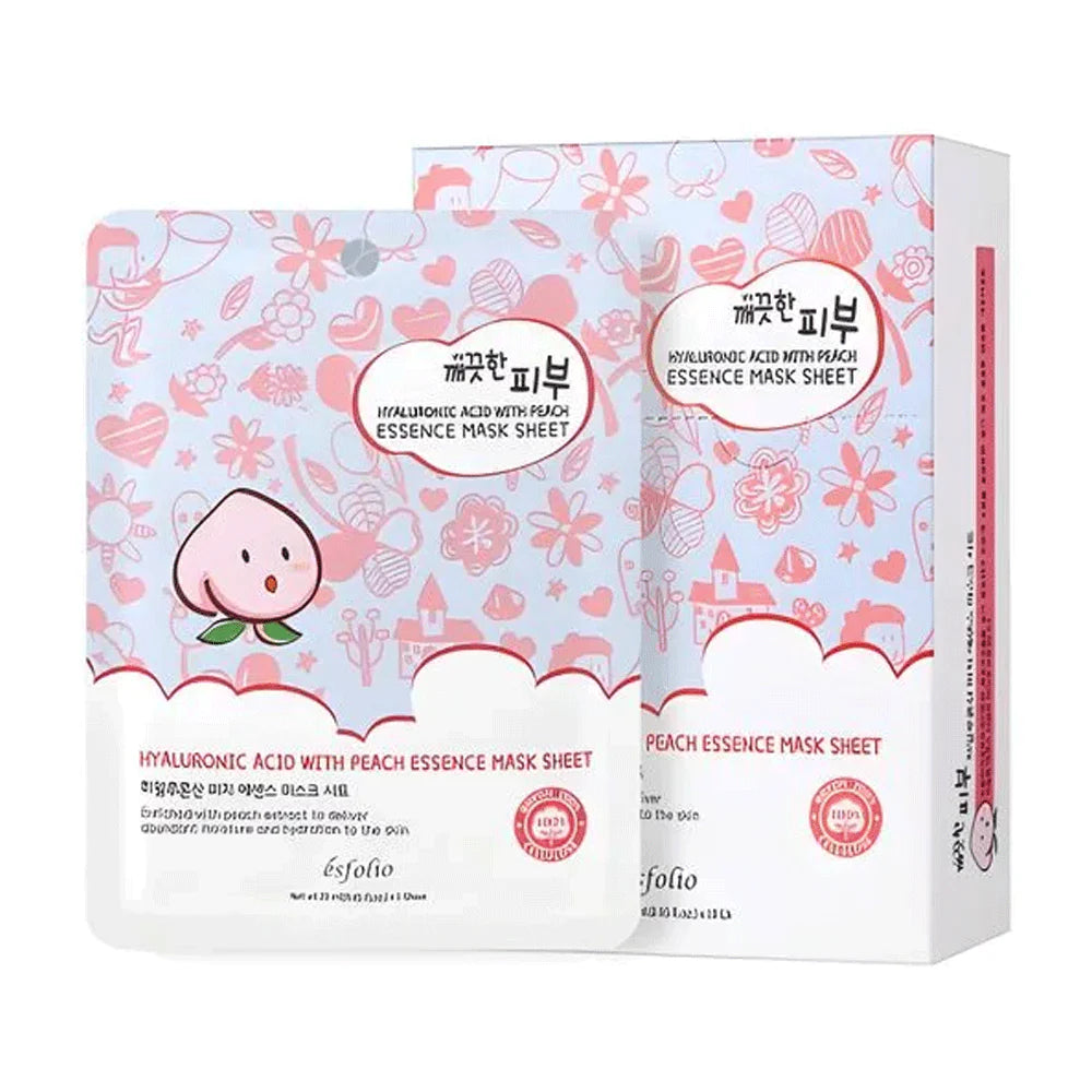 Hyaluronic Acid with Peach Ash Essence Mask Sheet - ESFOLIO