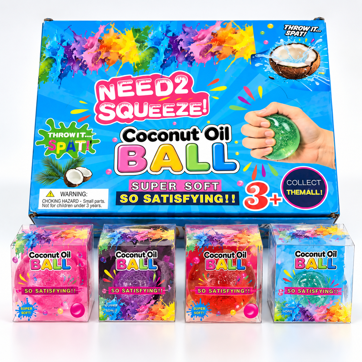 Slushy Fruit Ball Squeeze Toy – Coconut Oil ASMR Squishy