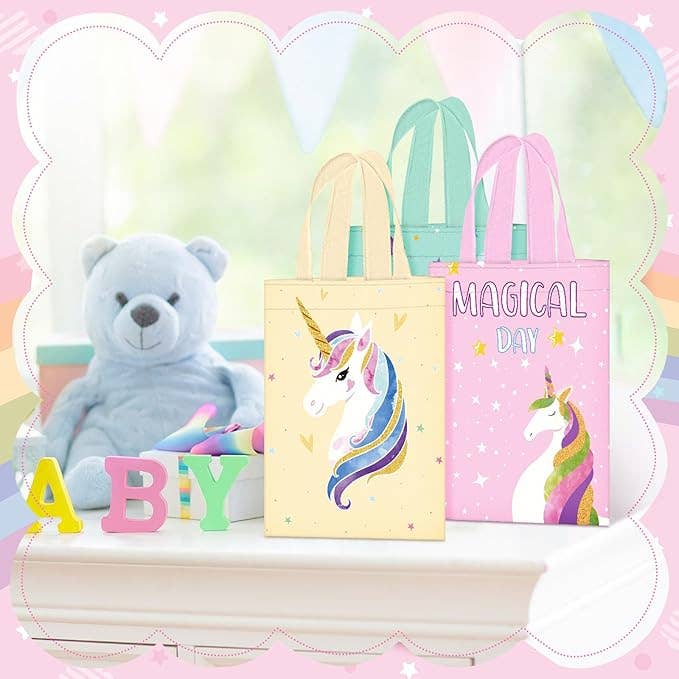 Unicorn Kids Party Favor Bags – Reusable Totes