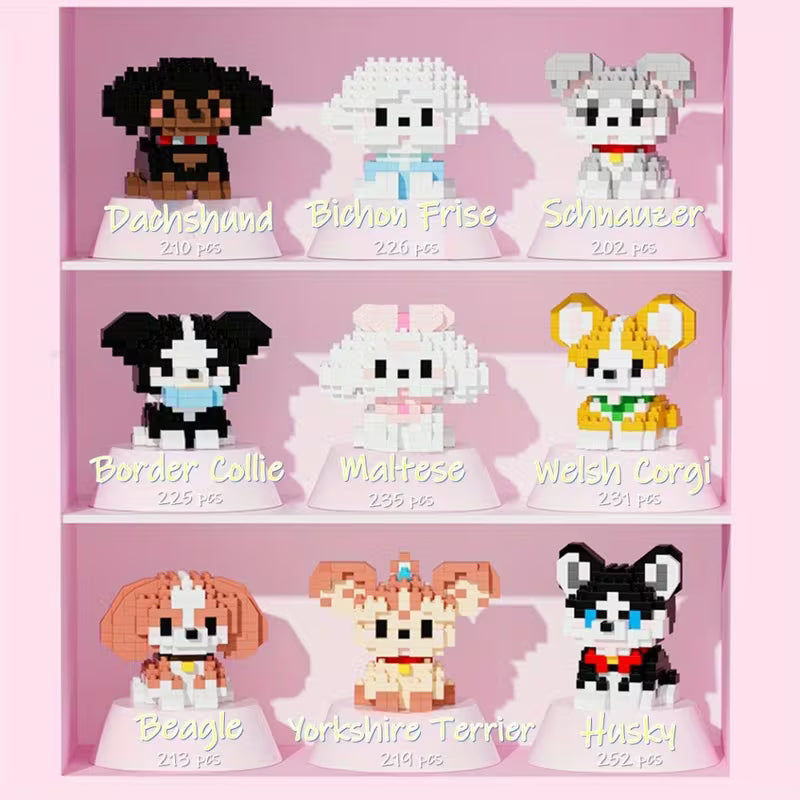 Juego de bloques de construcción con forma de perro - CA216