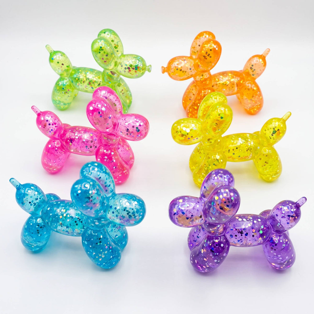 Sensory Squishy Toy – Glitter Balloon Dog Assortment