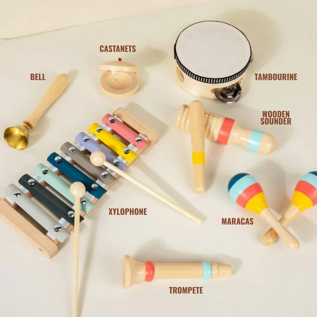 Juego de instrumentos musicales de madera para niños pequeños (CA360)