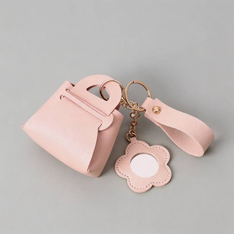 Faux PU Mini Bag Keychain