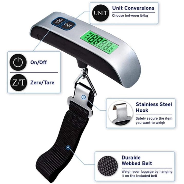 Báscula digital para equipaje: báscula portátil de viaje de hasta 50 kg - G8075-3