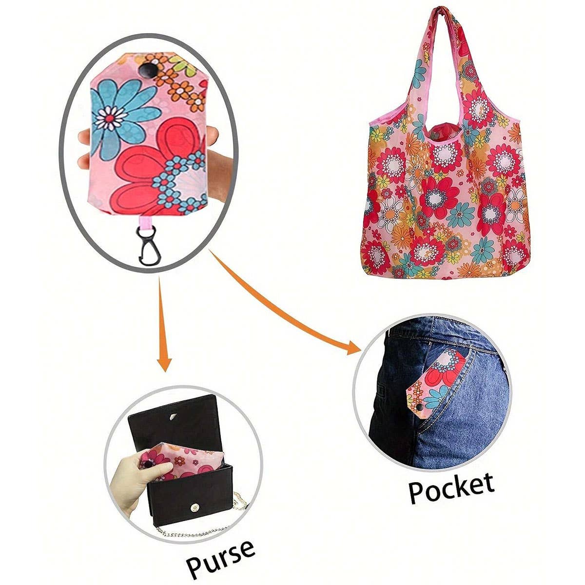Large Capacity Foldable Shopping Bag – Assorted Prints 🛍️✨