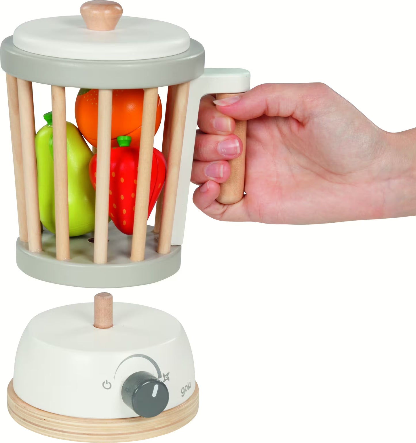 Licuadora de madera de juguete: cocina de juguete con frutas de madera - CA375 