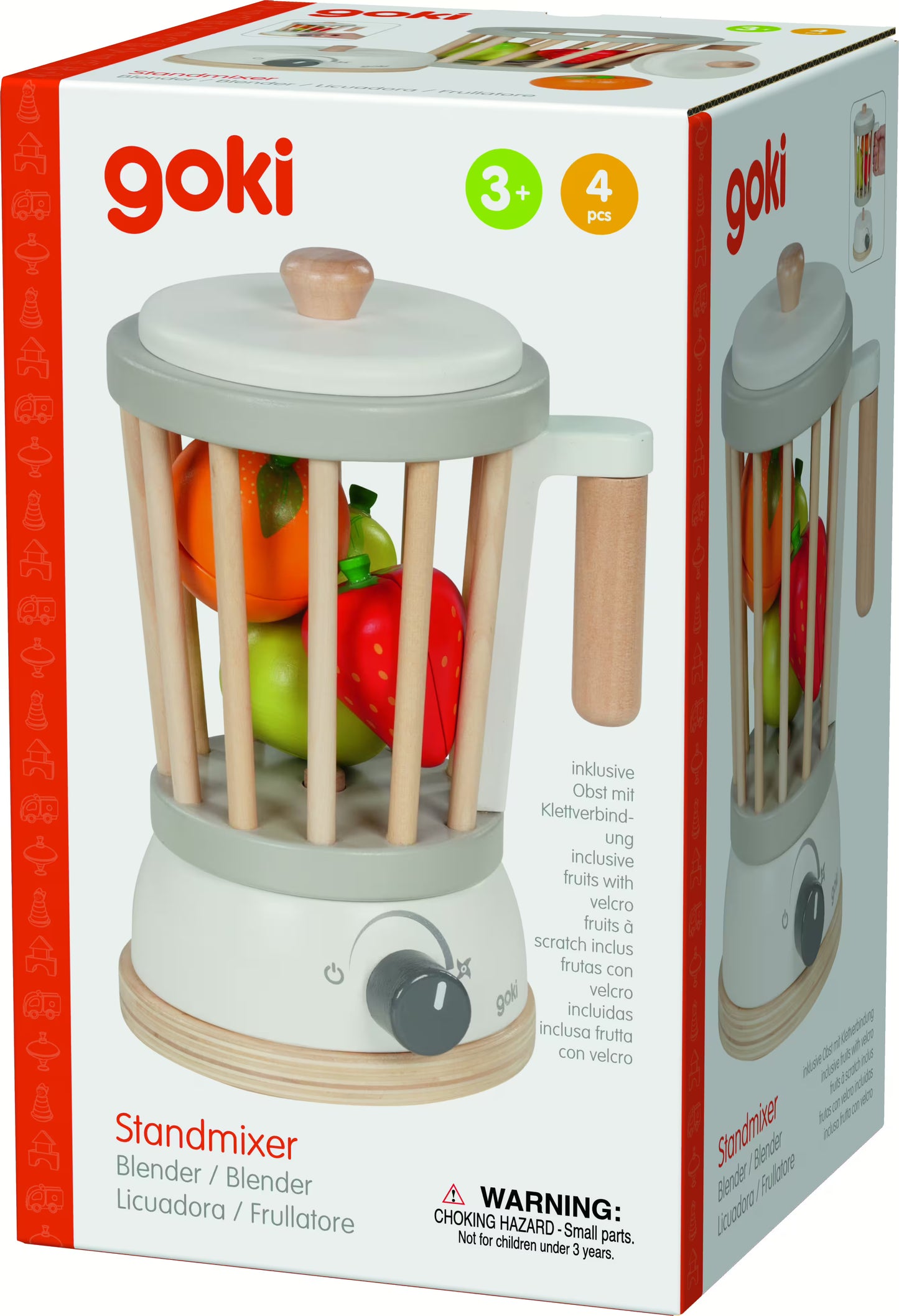 Licuadora de madera de juguete: cocina de juguete con frutas de madera - CA375 