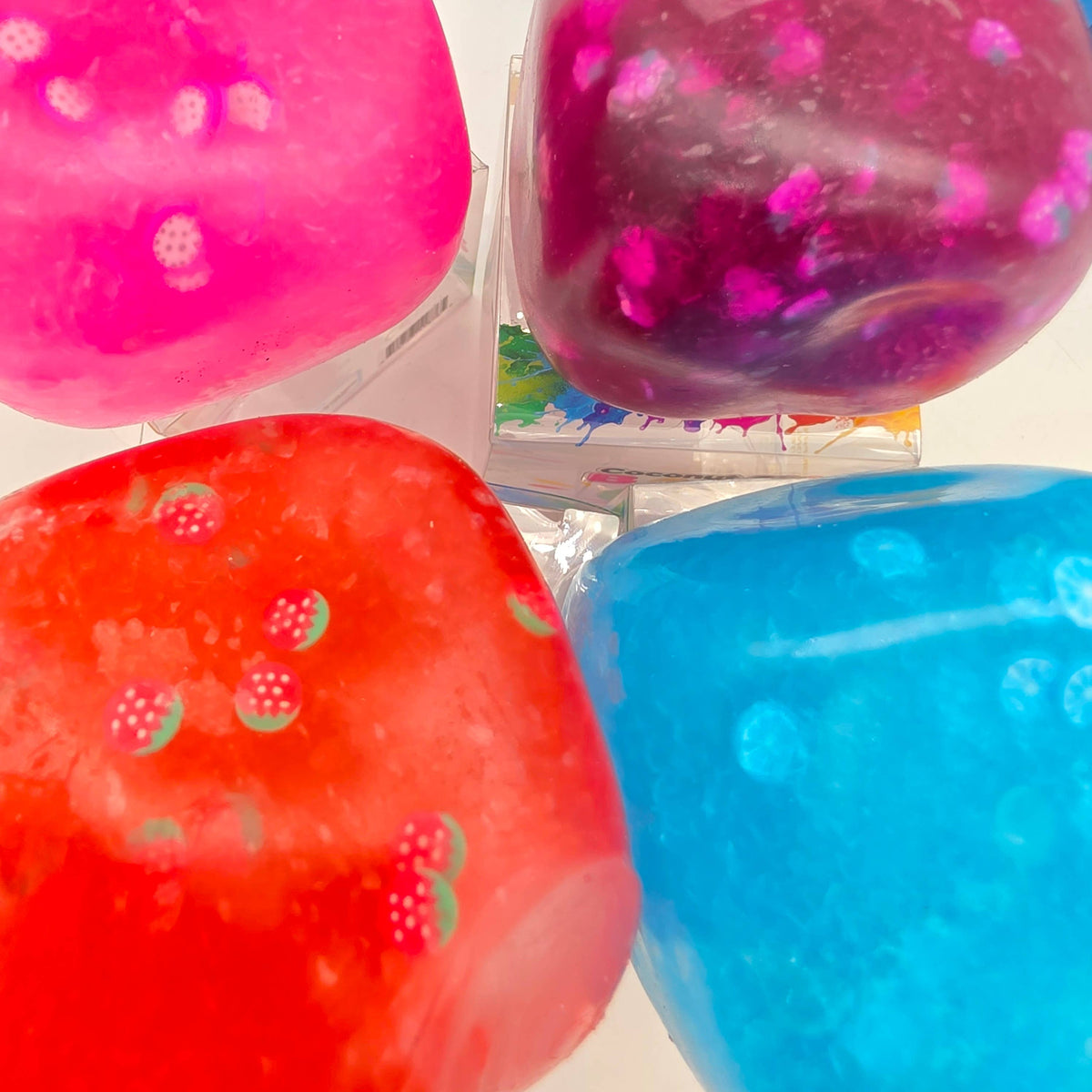 Slushy Fruit Ball Squeeze Toy – Coconut Oil ASMR Squishy
