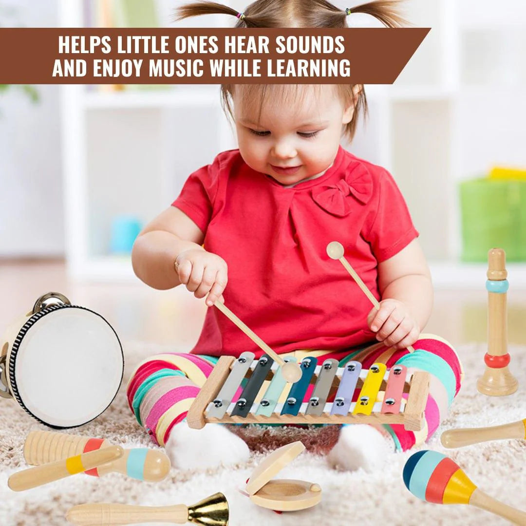 Juego de instrumentos musicales de madera para niños pequeños (CA360)