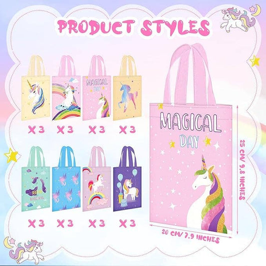 Unicorn Kids Party Favor Bags – Reusable Totes